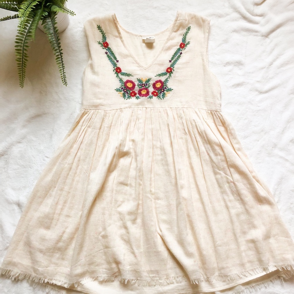 Embroidered Babydoll Dress